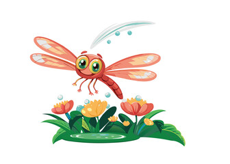 vector butterfly and flowers