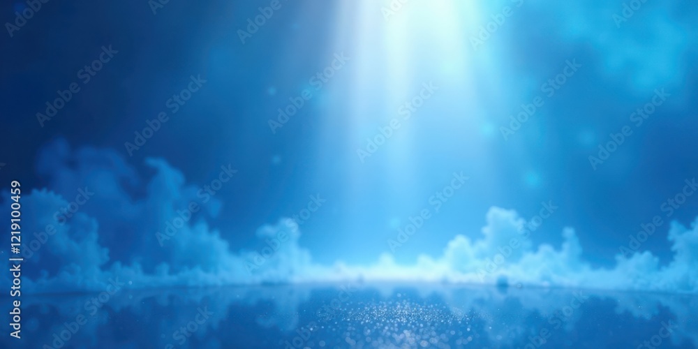 Aufkleber serene blue sky reflection with sparkling surface and soft clouds
