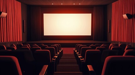 Fototapeta premium Empty Movie Theater: Awaiting the Show