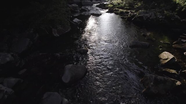 Im&aacute;genes a&eacute;reas tomadas con dron de Rio en cascadas de los Alpes, Comuna de Melipeuco  Region de la Araucan&iacute;a  