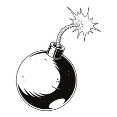 Cartoon bomb illustration with a lit fuse