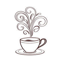 vector cup of coffee with heart