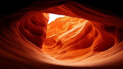 Obraz premium Arizona sandstone canyon interior, light above, swirling rock formations, travel photography