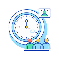 clock with meeting time icon, clock with meeting time vector illustration-simple illustration of clock with meeting time, perfect for clock with meeting time logos and icons