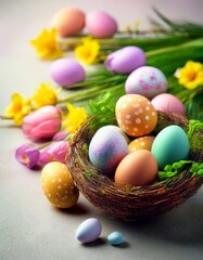 Obraz premium easter eggs in a basket