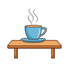 coffee cup on table icon, coffee cup on table vector illustration-simple illustration of coffee cup on table, perfect for coffee cup on table logos and icons