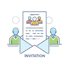 meeting invitation icon, meeting invitation vector illustration-simple illustration of meeting invitation, perfect for meeting invitation logos and icons
