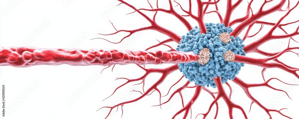 Poster a detailed illustration of a neuron showcasing its axon and dendrites, highlighting the intricate st