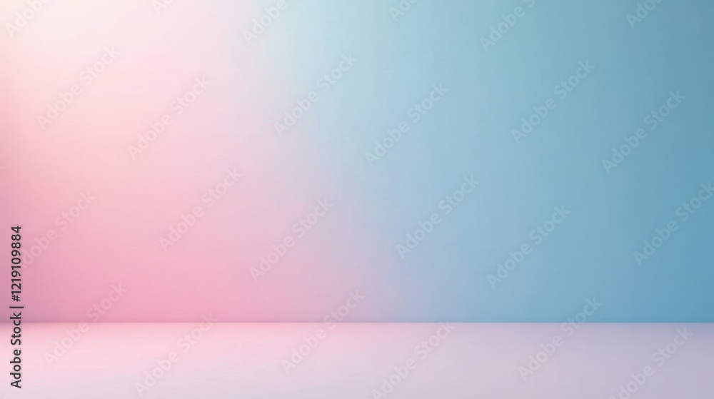 Poster pastel pink and blue gradient studio background for product displays and digital designs
