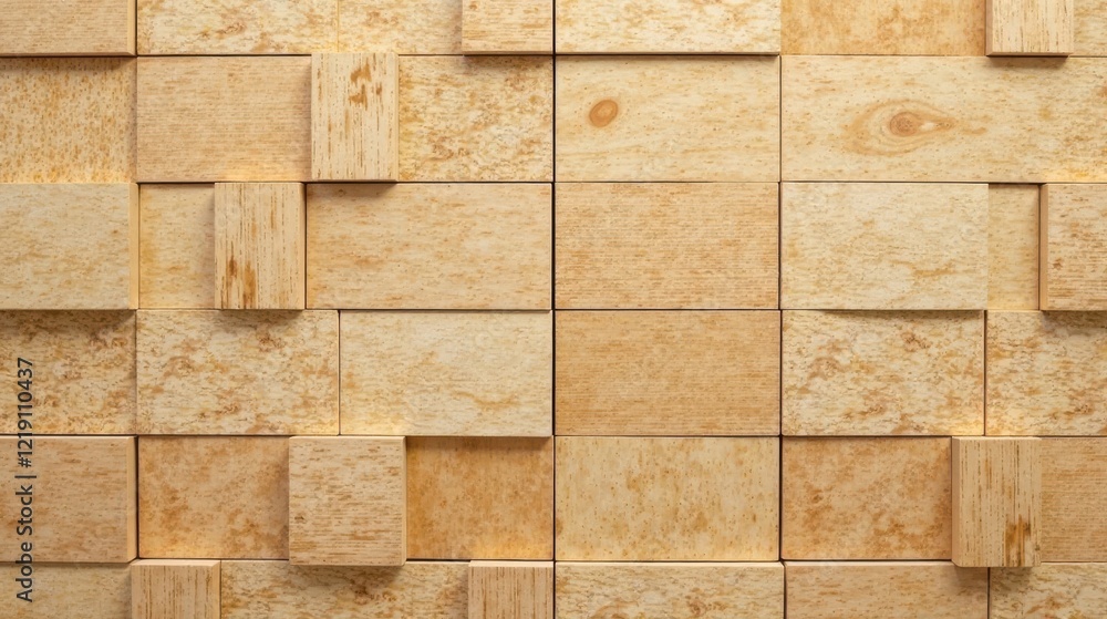 Poster abstract wooden block pattern textured light brown geometric design for backgrounds and textures