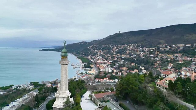 Victory Lighthouse. Historical monument of Trieste and its city