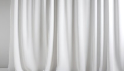 Obraz premium blank white curtain on white background, 3d,advertisement, backgrounds, black and white, concepts, curtain, elegance, horizontal, material, merchandise, no people, photography, purity, reflection,23