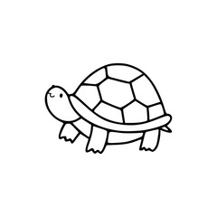 a line art drawing of a turtle in cartoon style