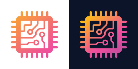 Naklejka premium Artificial Intelligence AI Chip in Human Head. Artificial Intelligence icon with Machine learning, digital skills, generative AI, AI technology, algorithm, virtual intelligence and future