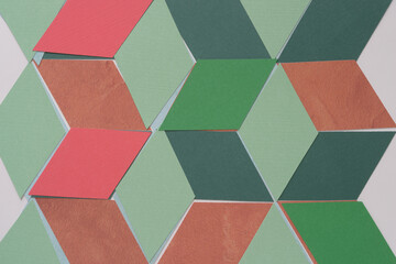 isometric background in mostly green brown and red