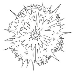 Explosion graphic with burst and shockwaves