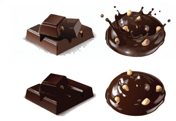 set of chocolate candies vector 