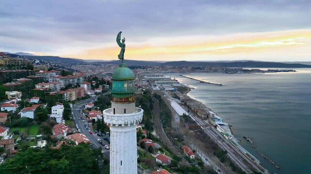 Victory Lighthouse. Historical monument of Trieste and its city