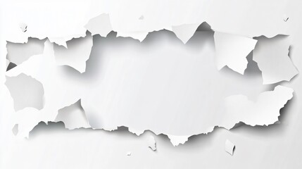 Obraz premium Torn Paper Square Cut Out on Transparent Background