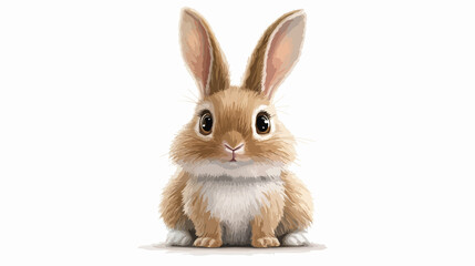 Obraz premium Adorable Cartoon Rabbit in Wide Angle Centered Composition