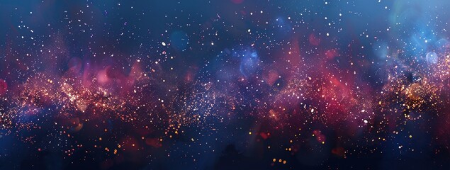 Naklejka premium Cosmic Dreamscape: A vibrant nebula bursts with color and light, creating a breathtaking celestial scene.