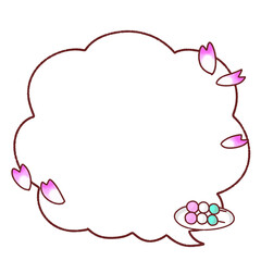 桜　団子　春　吹き出し　イラスト
