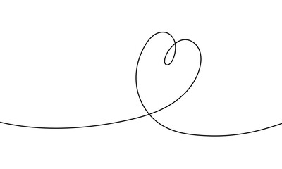 One heart in one continuous line drawing