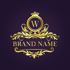 Luxury Gold Monogram Logo - Letter W
