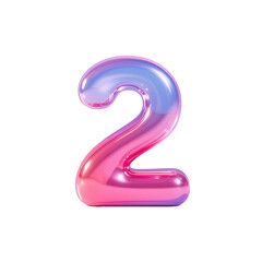 Naklejka premium 2 Number colorful glass material