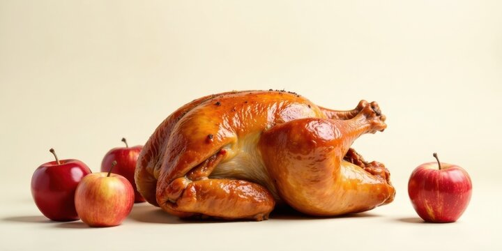 Roasted poultry with autumn apples, a delicious fall harvest centerpiece