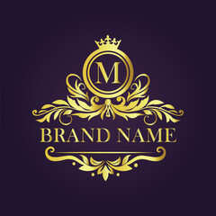 Luxury Gold Monogram Logo - Letter M
