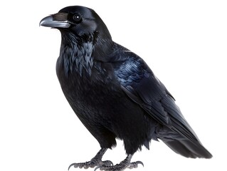 Fototapeta premium Majestic Black Raven Bird Closeup Profile View