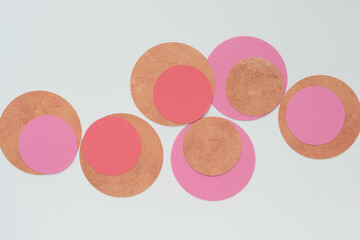 machine-cut paper circles on blank paper