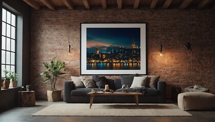 mock up poster frame in modern interior background, living room, Scandinavian style, 3D render, 3D illustration,apartment, backgrounds, cozy, flooring, furniture, horizontal,843