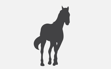 Horse silhouette in vector, flat style.