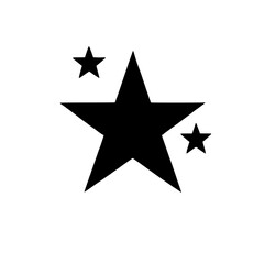 Shining Stars: Three black stars in a minimalist design, perfect for adding a touch of simple elegance to any project.