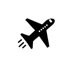 Obraz premium Airplane Icon: A simple yet effective vector icon of a plane in flight, perfect for travel websites, apps, or presentations. This sleek design conveys a sense of journey and adventure.