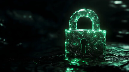 Futuristic Glowing Padlock Representing Cybersecurity, Digital Privacy, And Data Protection With A High-Tech Design. Generative AI