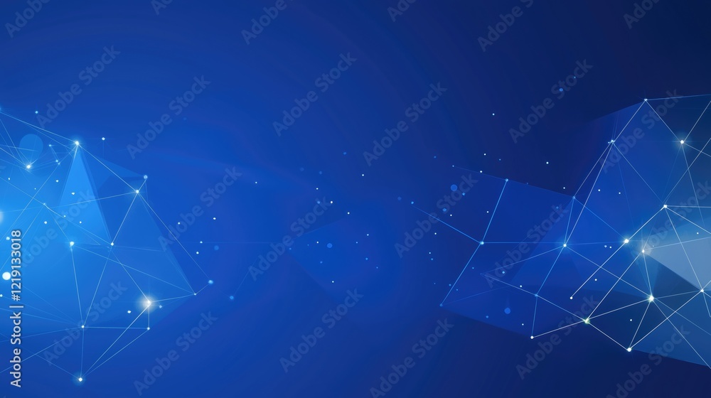 Poster a vibrant abstract background featuring geometric shapes and glowing points, ideal for technology an