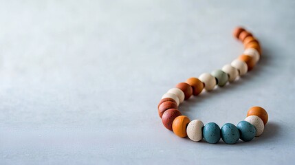 Colorful Islamic Prayer Beads Arranged in a Spiral for Tasbeeh Meditation and Spiritual Reflection