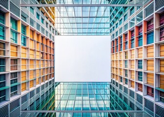 Obraz premium Modern Tech Design Pattern with Blank White Text Area - Architectural Photography