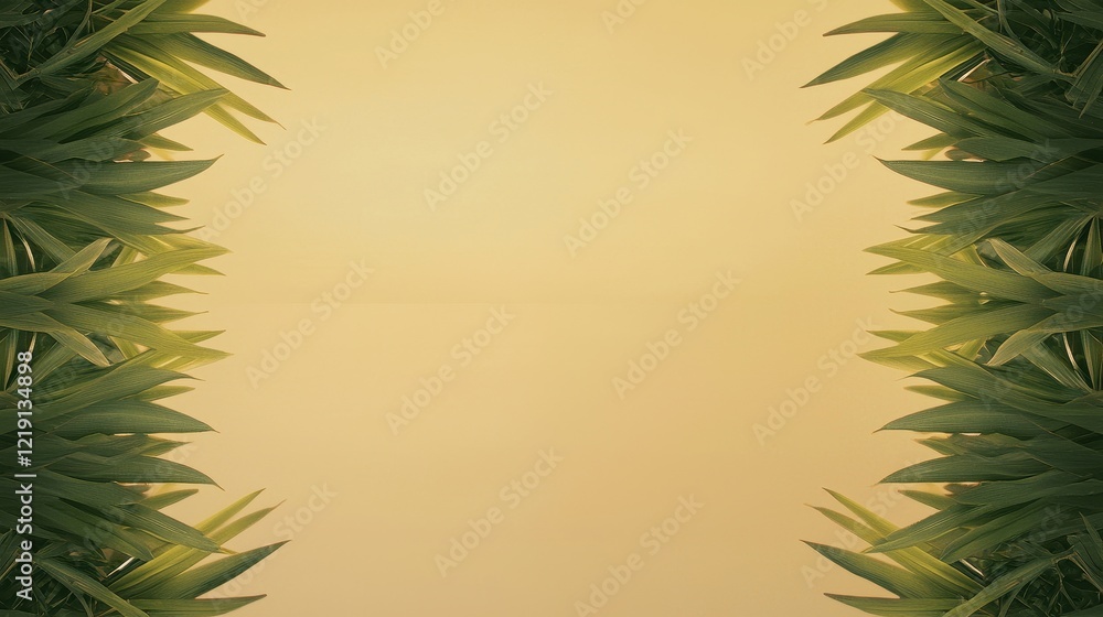 Poster tranquil bamboo grove at twilight with soft diffused light creating a serene atmosphere
