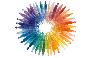 A Symbolic Harmony Wheel Featuring Diverse People Icons Isolated On Transparent Background.