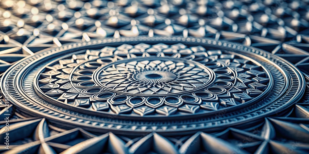 Poster monochrome geometric layers: abstract circular tilt-shift minimalist design