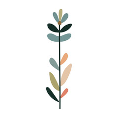Plant leaf, branch. Icon, vector illustration, graphic design, flat style