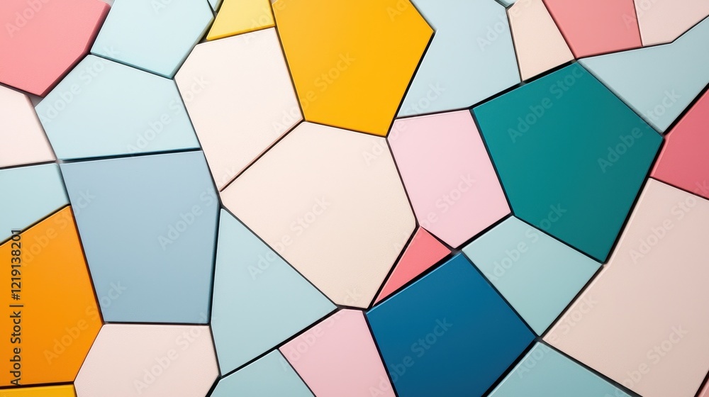 Poster abstract mosaic of colorful shapes creating a vibrant and dynamic visual experience