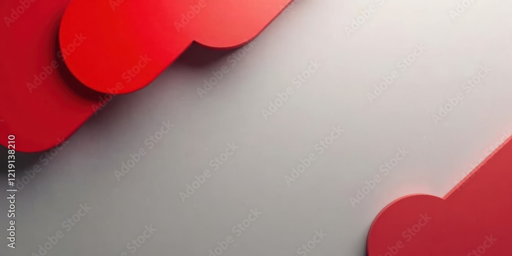 Poster abstract red shapes on neutral background modern design element for presentations and visuals