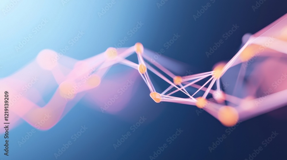 Poster abstract digital grid pulsing with energy in vibrant colors and fluid motion