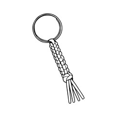 a line art drawing of a key chain accessories illustration