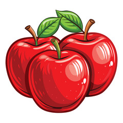 vector red apple isolated on white background